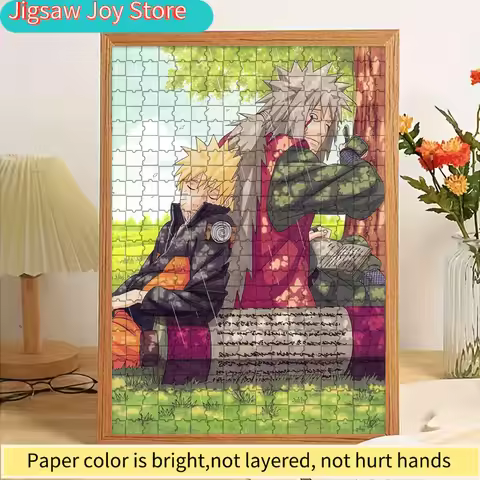Naruto Uzumaki and Jiraiya Rainy Day Paper Puzzle, Anime Master and Apprentice Scene Paper Jigsaw Pu