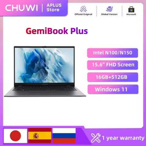CHUWI GemiBook Plus Laptop 15.6" Intel N100 Graphics for 12th Gen 1920*1080P 8GB/16GB RAM 256GB/512G