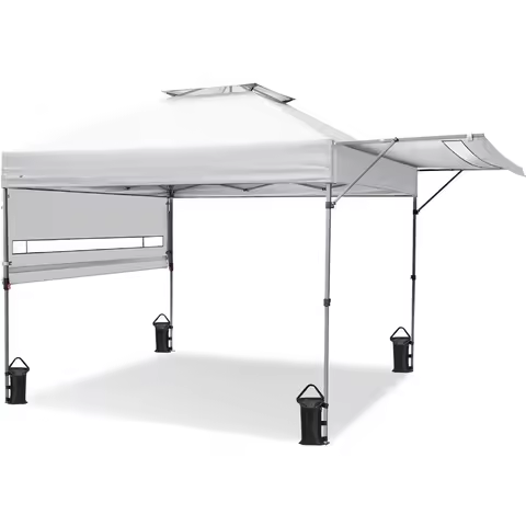 17x10 Pop up Gazebo Canopy Tent Outdoor Instant Canopy Shelter with Adjustable Dual Half Awnings