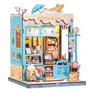 City Walk Series DIY Doll House Wooden Puzzle Miniature House Sensor Light DIY Miniature Doll House