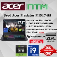 #1768 Used i9 ACER PREDATOR HELIOS PH317-55 Performance Gaming Laptop Intel i9 11900H RTX3070 8G 16G