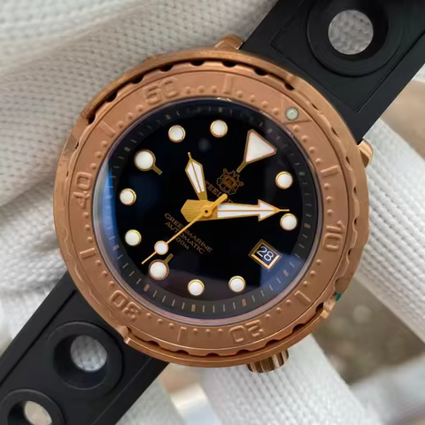 STEELDIVE Men Diver Watch 47.5mm Bronze Tuna Automatic Mechanical Wristwatch Diver 30ATM Waterproof 