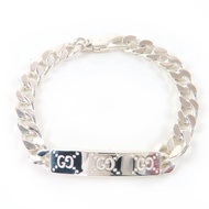 Excellent condition☆GUCCI AG925 Signature GG Bracelet Bangle Silver 16 Comes with box and dust bag M