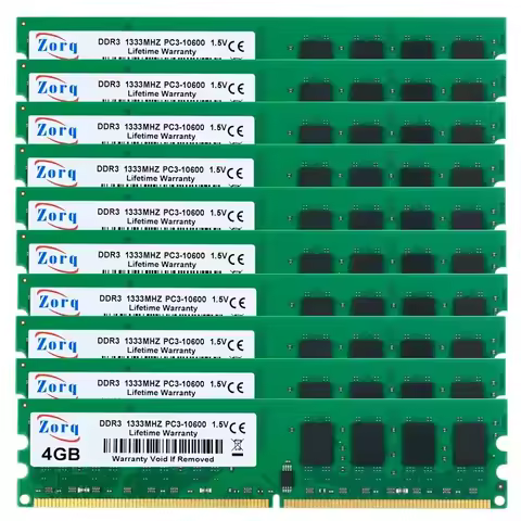 10PCS set DDR3 4GB 8GB 1333Mhz 1666Mhz PC3-10600 DIMM Desktop PC RAM 240 Pins 1.5V NON ECC Wholesale