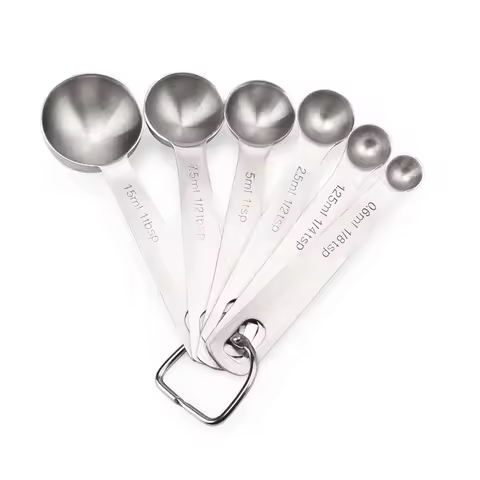 Multipurpose Food-grade Stainless Steel Measuring Spoon Coffee Powder Spice Measure Scoop 6pcs/set K