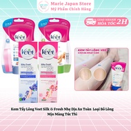 Veet Hair Removal Cream Gentle and Safe Veet Silk & Fresh - Marie Japan