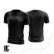 Black Plain Microfiber Jersey Plain T-Shirt Assorted Color | Jersi T-shirt Microfiber Kosong Hitam (UNISEX)