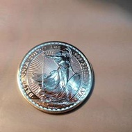 英國銀幣，銀幣，紀念幣，收藏，錢幣，收藏錢幣，幣，silver ，coin，silver coin～英國大不列顛女神銀幣（全新一盎司，含銀量99.9%）（獨特的放射線條防偽設計，幣值二英鎊）（The silver coin 1oz）