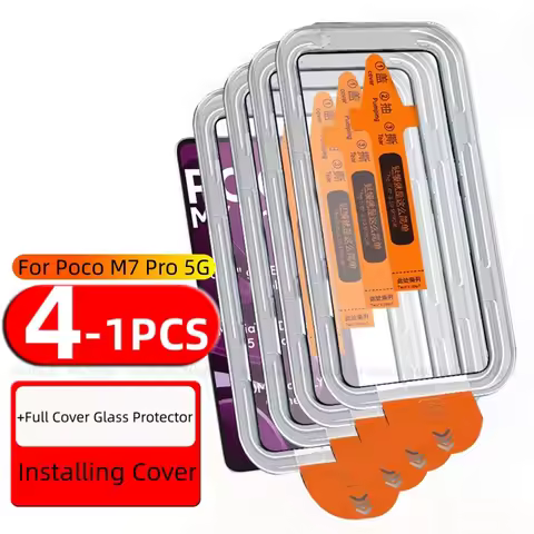 4/3/2/1pcs For Poco M7 Pro 5G Glass Xiaomi Poco M7 Pro 5G Tempered Glass 9H Cover Full Dust Free Scr