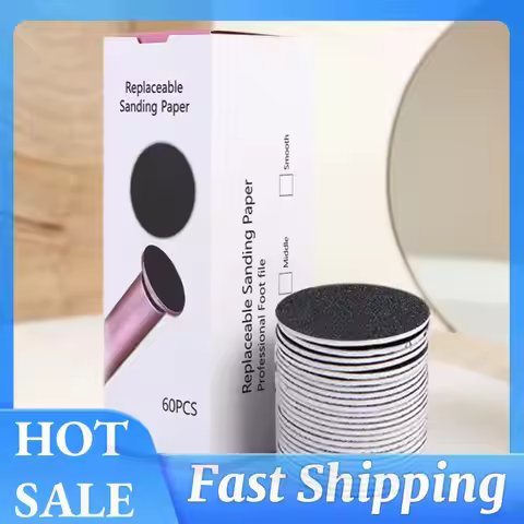 60Pcs 43mm Foot Dead Skin Sandpaper Replaceable Sanding Paper Replacement Sandpaper Discs for Electr