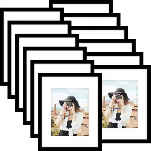 16x20 Picture Frame Set of 12, Display 11 x 14 with Mat or 16 x 20 Without Mat, Photo Frames for Wal