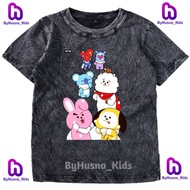 BTS BT21 CHILDREN'S CLOTHES WASHED T-SHIRTS FOR TODDLERS BTS BT21 CHILDREN'S CLOTHES WASHED T-SHIRTS