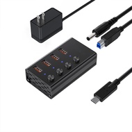 Forida USB 3.2 10Gbps USB HUB โลหะผสม 4/7 พอร์ต USB Extension พร้อมสวิตช์เปิด/ปิด 12V Power Adapter