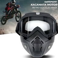 Retro Windproof Motorcycle Goggles Mask - MT-04 - Black/Transparent Motorcycle Helmet