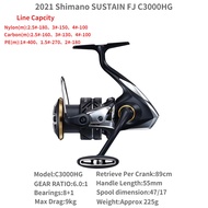 VFDRT 2021 SHIMANO Tustain FJ 2500 2500HG C3000 C3000HG C3000XG 4000 4000HG 4000XG C5000XG รอกตกปลาน
