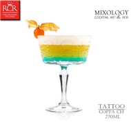 [Italy RCR] TATTOO Series Coppa Ch Crystal Wide Mouth Martini Glass 270ml Cocktail