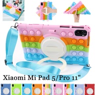 For Xiaomi Mi Pad 5 / Xiaomi Mi Pad 5 Pro 11 inch Pop Fidget Toys Push It Kids Bubble Case + Strap