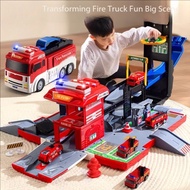 Ready Stock New Style Deformed Police Fire Truck Toy Car Boy Large Size Police Car Children Engineer