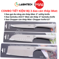 Bộ dao nhà bếp iMat bằng Inox 430 lưỡi thép Cacbon chống mài mòn - Hàng chính hãng