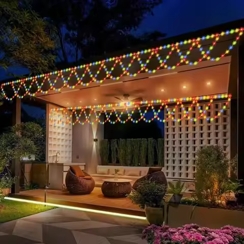 4M138 LED Light Christmas Lights String USB Plug-in Wave Shaped Hanging Curtain Light Bedroom Garden