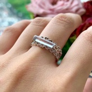 冰種翡翠天然翡翠A玉班指披指指環 • 18k金復古蕾絲翡翠戒指