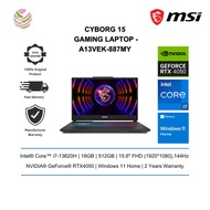 MSI CYBORG 15 A13VEK-887MY 15.6" FHD 144Hz Gaming Laptop Translucent Black (i7-13620H, 16GB, 512GB, 