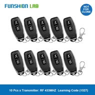 FUNSHION 433 MHz RF Remote Control Learning Code 1527 EV1527 For Gate Garage Door Controller Alarm K