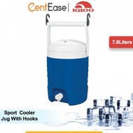 IGLOO Sport 2 GALLON (7.6L) Cooler Jug With Hooks - Blue