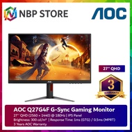 AOC Q27G4F 27" QHD IPS 180Hz 1ms G-Sync Gaming Monitor
