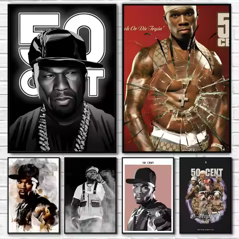 50 Cent American Hit Pop Hip Hop Rapper Music Poster Poster Paper Print Home Living Room Bedroom Ent