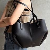 POLENE CYME MINI 兩用托特包 黑色米縫線