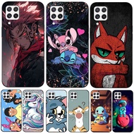 For Samsung A22 4G Case 6.4inch Phone Back Cover For Samsung Galaxy A22 4G GalaxyA22 A 22 black tpu case Funny fox cute unicorn