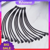 4 pin PWM Fan Cable One-to-Three PWM Fan Splitter Black Sleeved Extension Cable