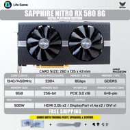 Used Sapphire RX 580 2304sp Ultra platinum Nitro 8G 8GB D5 have led DUAL FAN AMD Graphic Graphics Ca