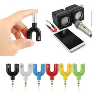 2 in 1 Audio Splitter Shape U Converter U Stereo Connector U Audio