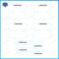 สติกเกอร์ที่จับประตูรถมือจับประตูรถปกป้องรถยนต์มือจับประตูรถกันรอยขีดข่วนพร้อมโลโก้8ชิ้น/เซ็ต