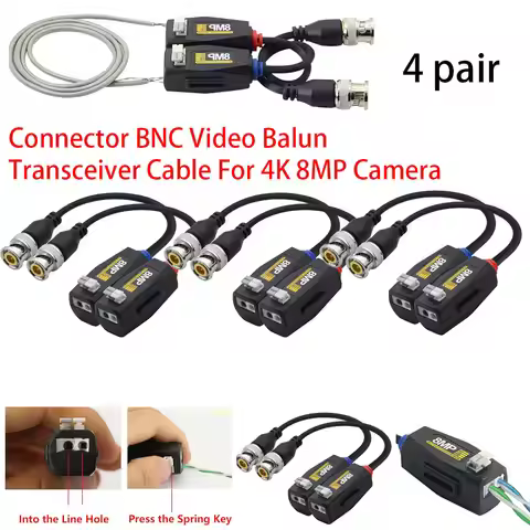 Video Balun HD-CVI TVI AHD CVBS Passive Connector BNC Video Balun Transceiver Cable HD Video Balun C