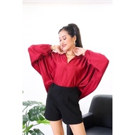 high neck batwing sweatshirt