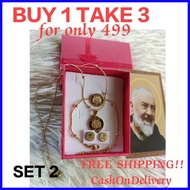 ✎ ✧ ↂ ST. PADRE PIO HEALING SET (necklace, earrings, bracelet)