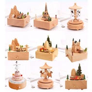 Creative Music Box Wooden Music Box Girls Carousel