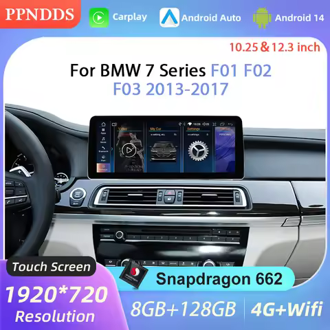 PPNDDS Wireless Carplay Android 14 For BMW 7 Series F01 F02 F03 2013-2017 Multimedia Player Auto Rad