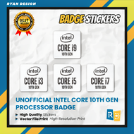 Intel Core i3 i5 i7 i9 Gen 10 Logo Sticker Badge Processor