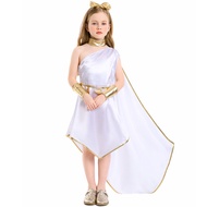 Halloween Costumes Greek Mythology Goddess Cos Costume White Slash Dress Stage Costume