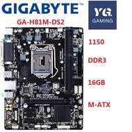 Original motherboard Gigabyte GA-H81M-DS2 LGA 1150 DDR3 H81M-DS2 for I3 I5 I7 16GB USB3.0 H81 Desktop motherboard