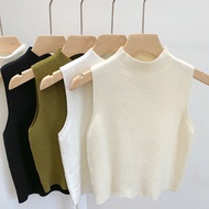 HCMC EXPRESS basic high collar sleeveless solid color sweater AL53