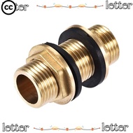 CC Bulkhead Fitting, Brass G1/2 G3/4 G1 Male Tube Adaptor, Water Tank Joint Garden Hose Connectors W
