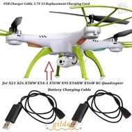 GILDAI Replacement Charging Cord, Black 3.7V 1S USB Charger Cable, High Quality Plastic Drone Parts 