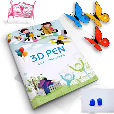 12/22 sheets of 3D printer drawing stencil paper template for 3D printing pen, pattern and clear pla