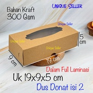 Donut Box contains 2 Sizes 19x9x5 KRAFT Window FULL Lamination 300 Grams Box Box Box Hampers Box 19x