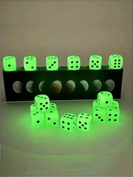 夜光色骰子，用於投擲遊戲、派對遊戲、夜總會酒吧用品、KTV亮光骰子，家庭互動遊戲、聚會遊戲道具